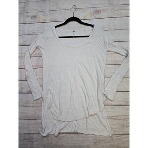 Free People‎ Ventura Thermal Beige Waffle Knit Top Women's size XS distressed